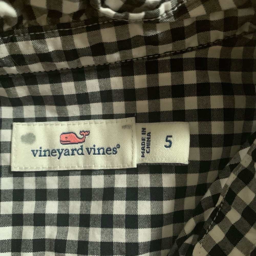 Vineyard Vines Girls’ 5 Long Sleeve Ruffle Neck Blouse w/Whale Logo - Picture 2 of 4